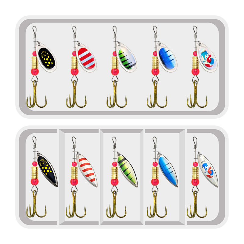 Fishing Lure Spinner - Angelköder Spinner Rotationslöffel 10-teiliges Köder-Set Compound
