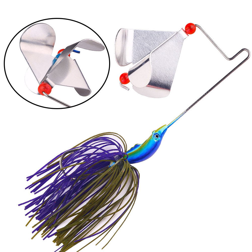 Fishing Lure Blade Bait - 22g Buzzbait Angelköder mit Propellerblatt Silikonrock