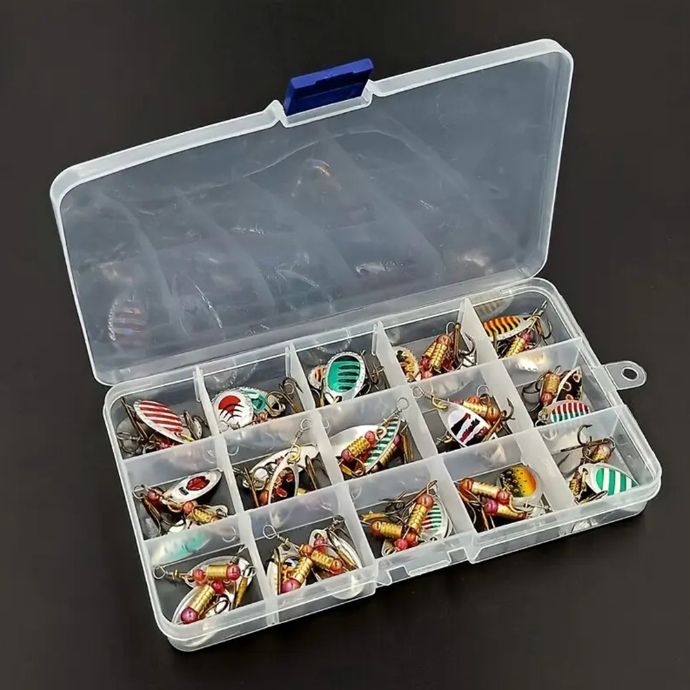 Fishing Lure Spinner - 30 Stück Metall-Löffelspinner Angelköder mit Dreifachhaken,