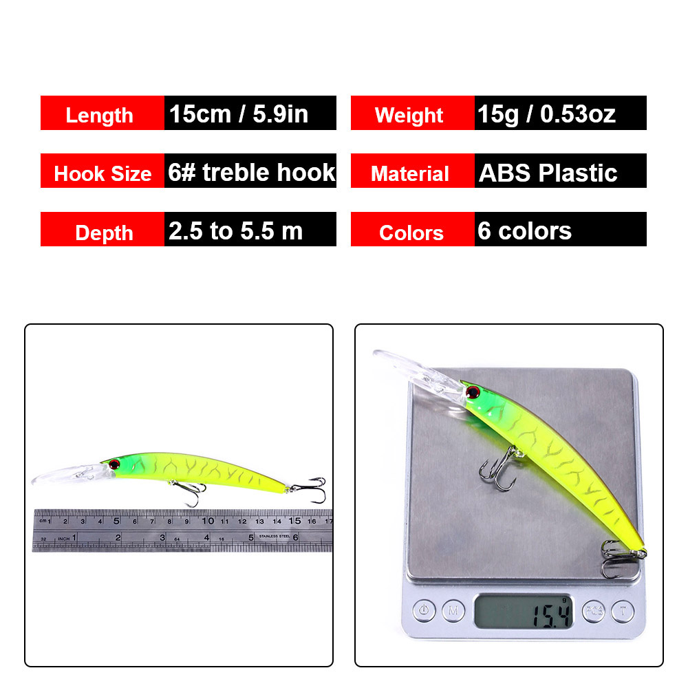 1PCS 15cm 15g Tiefe Tauchen Je – Fishing Lure Crankbait Bewertung und Preis